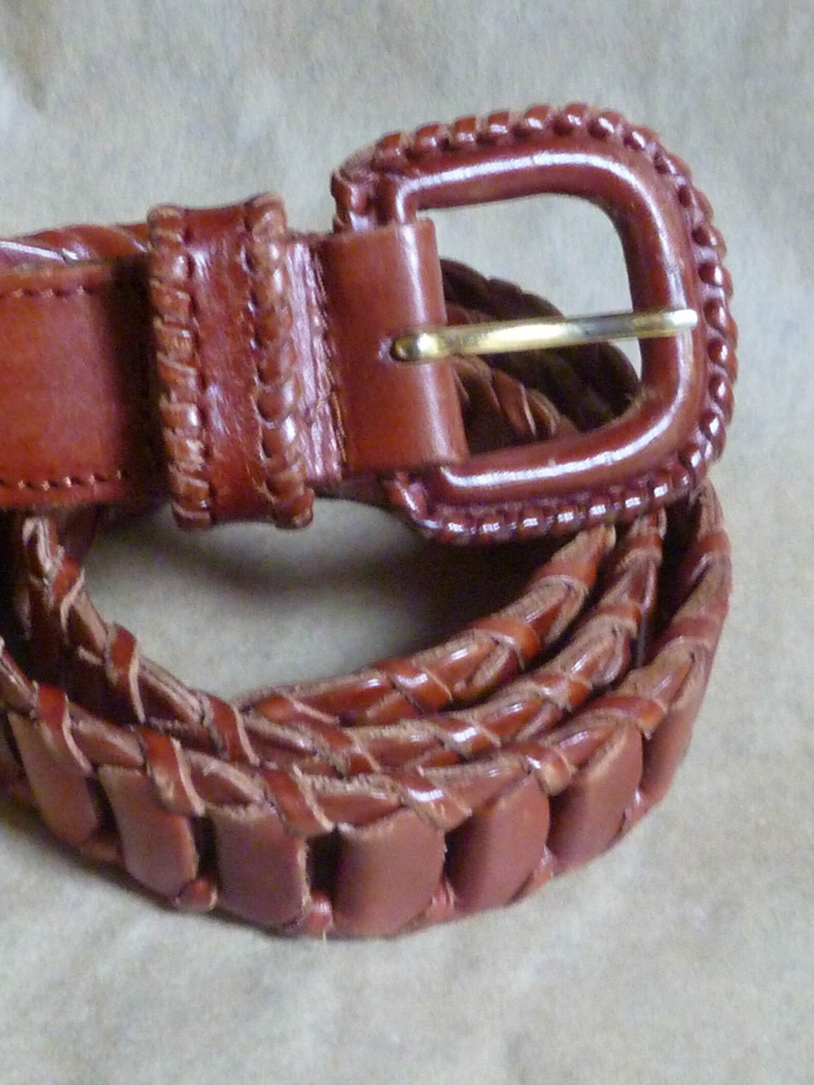 Leather Link BELT Brown Size Small Etsy