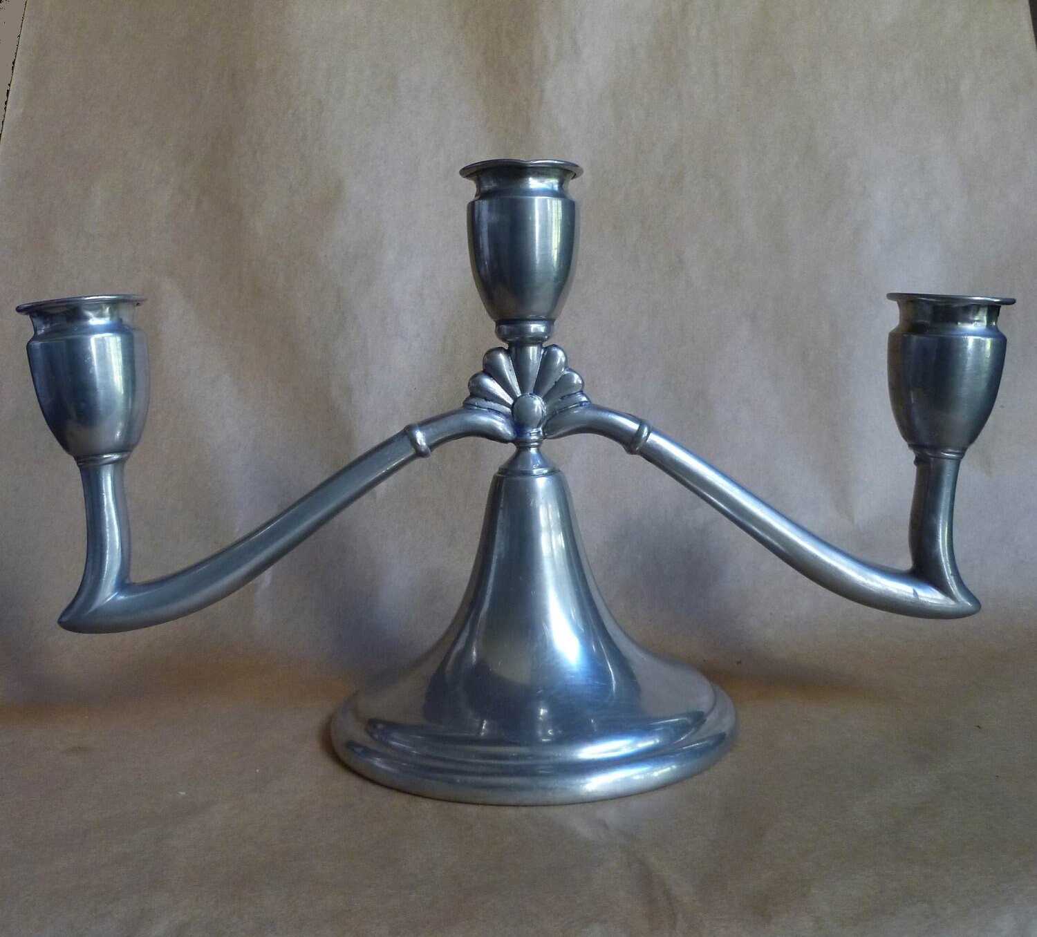 Antique Pewter by Rice Candelabrum 3 candle holder Etsy