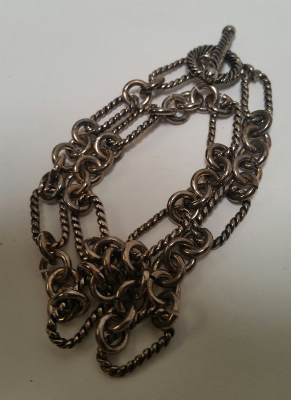 Chunky Silver tone Chain Link Necklace, Choker