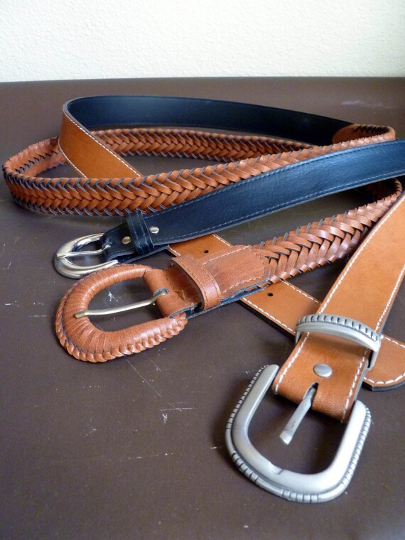 Lot of 3 Belts, quality Simulated Leather, Vegan l