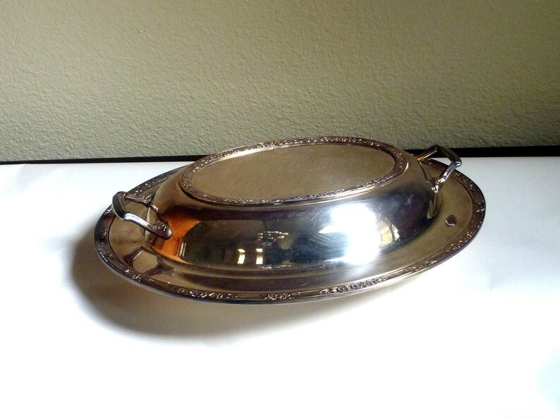 Vintage ROGERS & BRO. Silverplate covered serving bowl oval Etsy