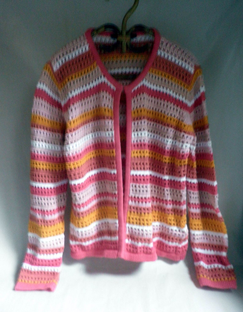 bright colors open-knit Cotton Sweater Women/'s large cardigan sweater