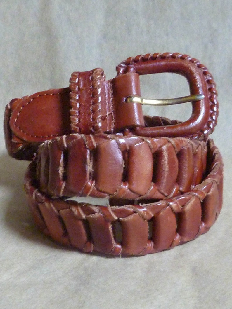 Brown Leather Link BELT size Small