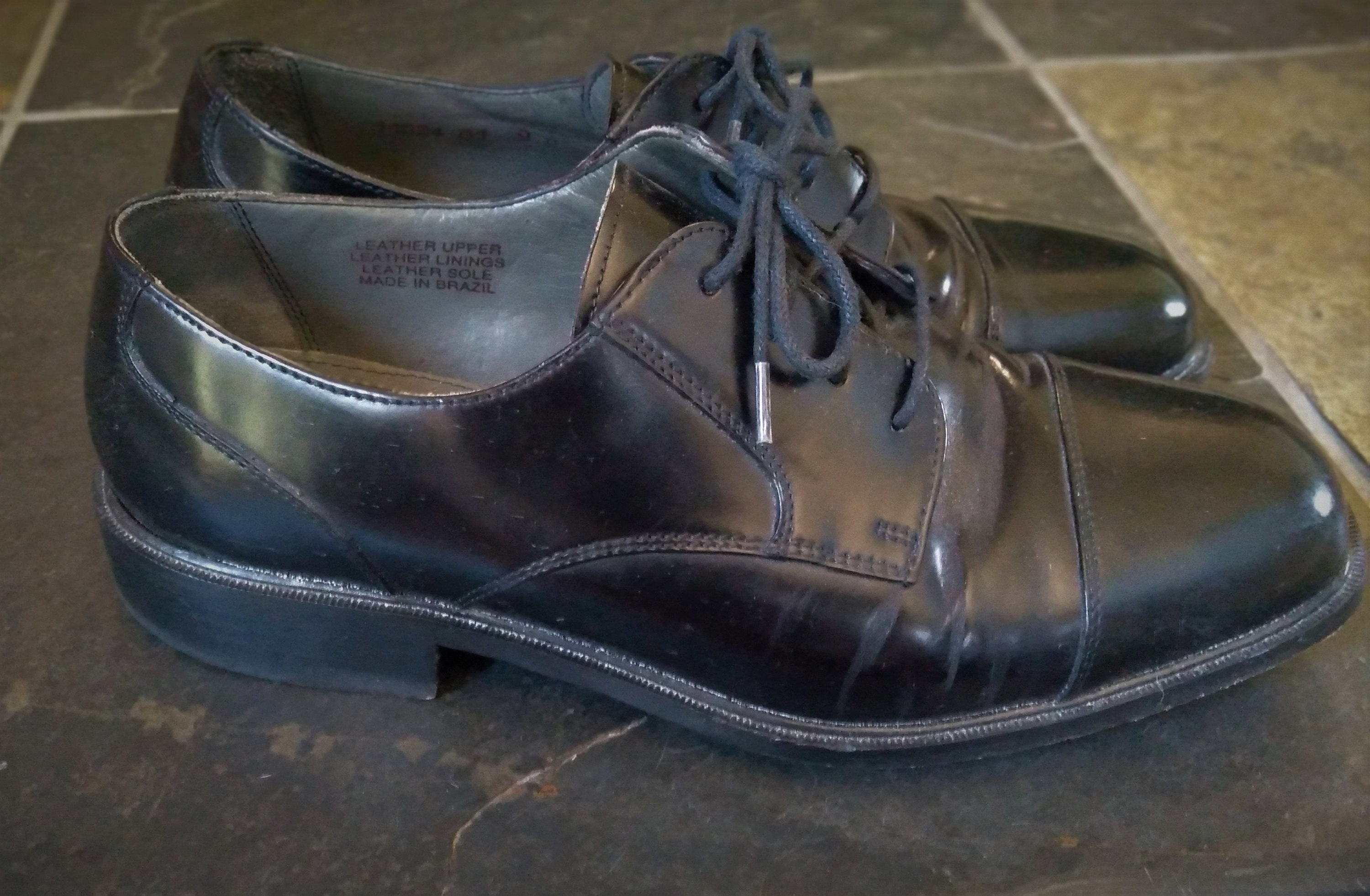 ? Vintage Florsheim Black LeatherLace Up Shoes Sz 9.5 ? so very good vintage Florsheim leather boots! Masc 12, $55 main image 2