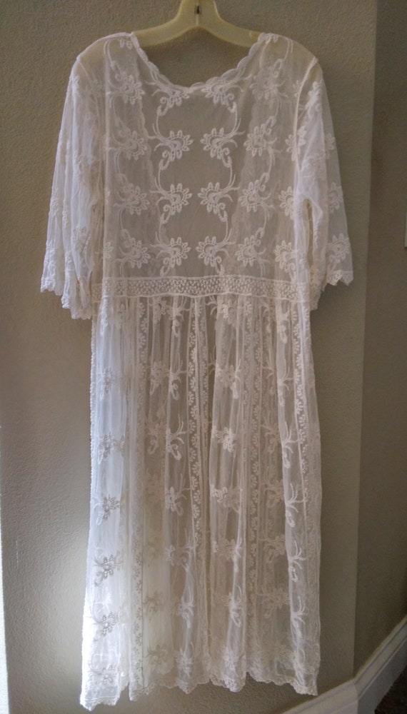 vintage Lace Bridal Robe/ Kimono, Wedding, boudoi… - image 6