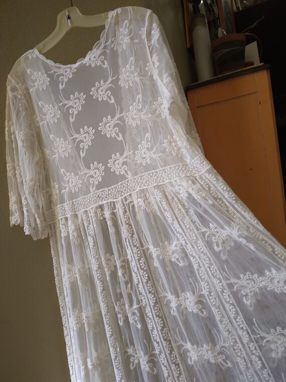 vintage Lace Bridal Robe/ Kimono, Wedding, boudoi… - image 8