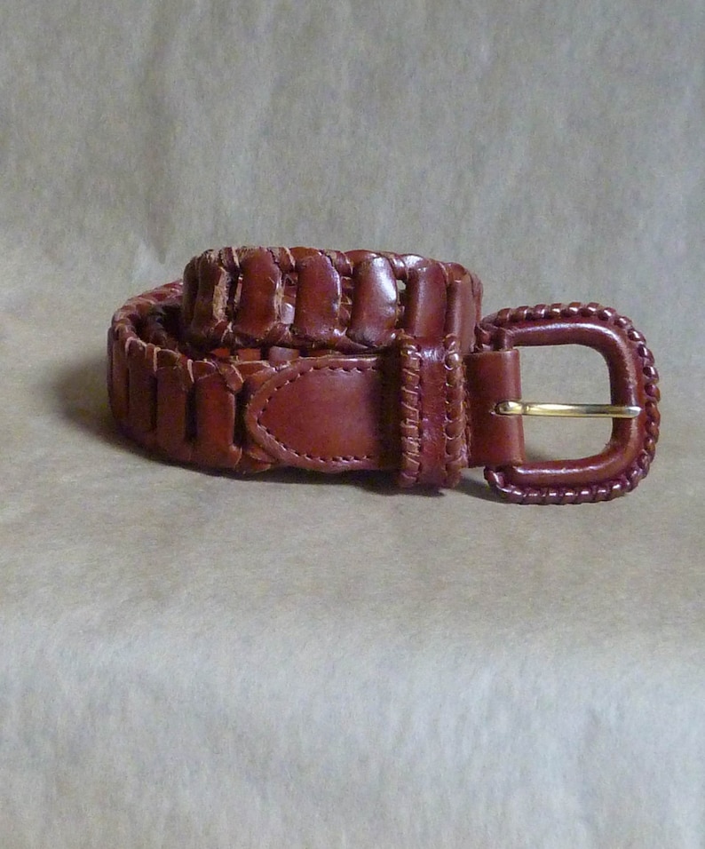 Brown Leather Link BELT size Small