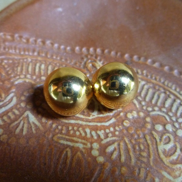 Gold Earrings, Pierced  , Post earrings, 1980's