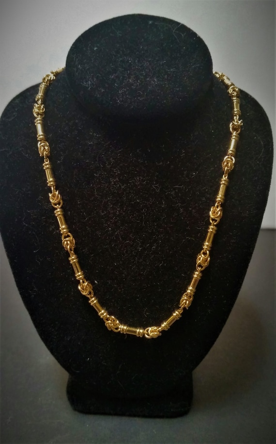 vintage 1990's Goldtone chain NECKLACE with chain… - image 2