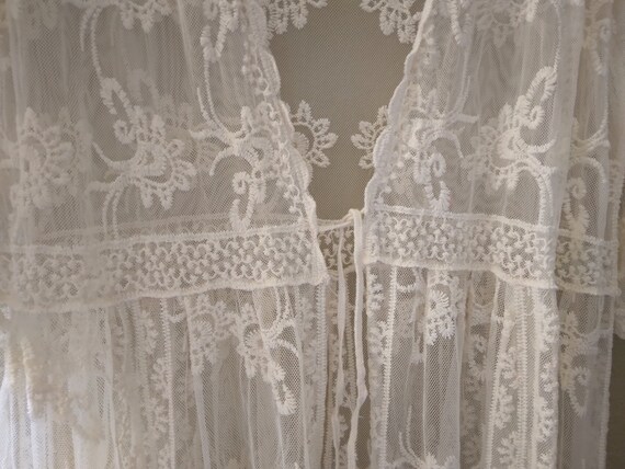 vintage Lace Bridal Robe/ Kimono, Wedding, boudoi… - image 5