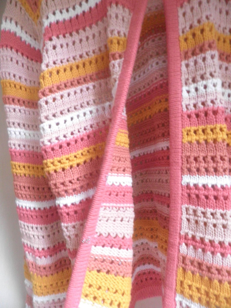 bright colors open-knit Cotton Sweater Women/'s large cardigan sweater