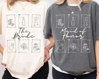 Custom Bridal Party T-Shirt: Maid of Honor, Bachelorette, Getting Ready