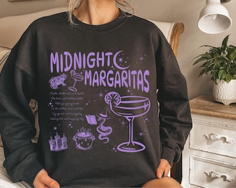 Midnight Margaritas Shirt: Witchy Halloween Comfort Colors Tee
