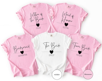 Shirts vrijgezellenfeest, bruid cadeau team bruid shirt, T-shirt vrijgezellenfeest bruiloft, gepersonaliseerde T-shirts vrijgezellenfeest, shirts bruidsfeest