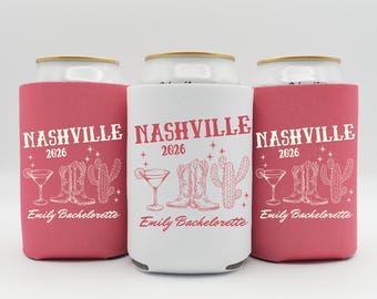 Nashville Bachelorette Can Coolers, Western Personalized Can Sleeves, Cowgirl Custom Bachelorette Party Favors