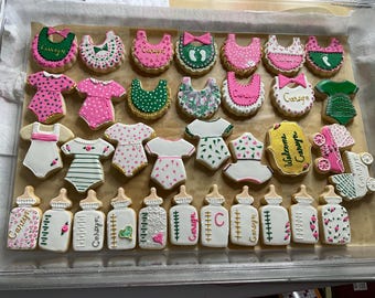 Baby Shower Cookies,Baby Clothes Cookies,Gender Reveal,Baby Dress Cookies,Cookies,Baby cookies,Royal icing baby cookies,decorated cookies