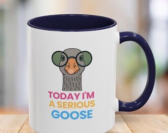 Taza divertida de ganso / Hoy soy un ganso serio / Taza de café de ganso tonto / Regalo de humor de oficina / Regalo de broma para compañeros de trabajo, amigos y jugadores