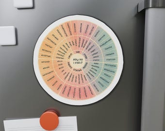 Magnete con la ruota dei sentimenti da 4'', 5'' e 6'', decorazione per ufficio per terapisti con la ruota delle emozioni, strumento per psicologi di autoriflessione, ruota dei colori delle emozioni
