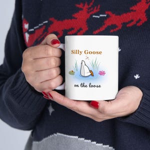 Mug idiot sur la carte / cadeau drôle d'oie, tasse à café originale, humour animal mignon, tasse Overthinker, tasse humeur matinale