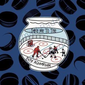 Boy Aquarium Hockey Romance Sticker | Funny Booktok Vinyl Decal image 1