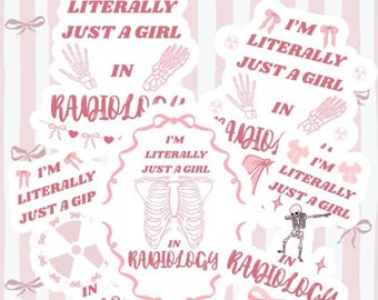 Girly Radiology Sticker | Bows, Skeletons, Radiology Tech Gift