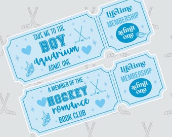 Hockey Romance Ticket Sticker • Book Club Waterproof Vinyl