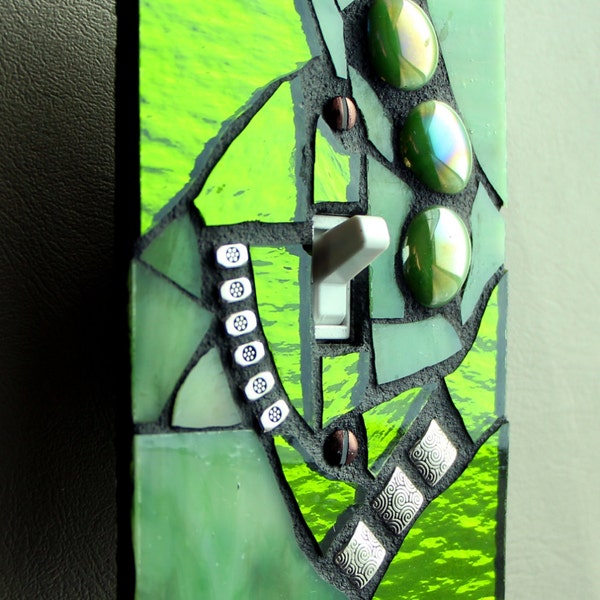 Citrus Green - Single OVERSIZED Mosaic Light Switch Cover Wall Plate