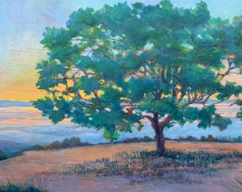 Oak Tree Above the Clouds, Oil Painting Art Print