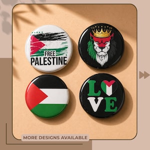 Pro Palestine Pin Badge Patch med UV-resistent framsida, Stöd för aktivistflaggan för det fria Palestina, Stå med Gaza, Protest Solidaritetsknapp