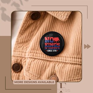 Conjunto de botones de protesta "No King In America", pin anti-autoritario "Ice Out", parche político activista, insignia resistente a los rayos UV (3 tamaños)