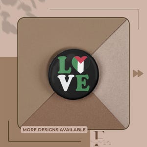 Pro Palestine Love Badge Patch med UV-resistent framsida, Stöd för det fria Palestina-aktivistens flaggnål, Protest Solidaritetsknapp, Stå med Gaza