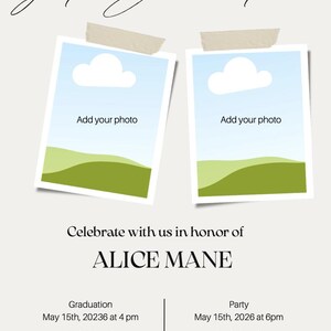 Modèle de carte d'invitation pour l'obtention du diplôme