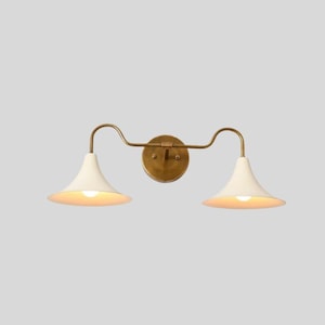 Mid Century 2 Light Stilnovo Italian Style Wall Mount Sconce Raw Brass Finish Bedroom Lights Vanity Lamps Premium Quality Light Fixture