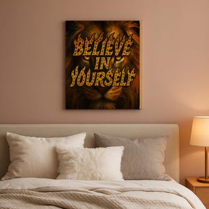 Believe in Yourself Print: Motivational Typography, Uplifting Home Decor (Digital Download)