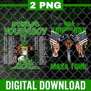 NBA Youngboy PNG: Masa Tour 2025, Hip Hop T-Shirt Design (Digital Download)