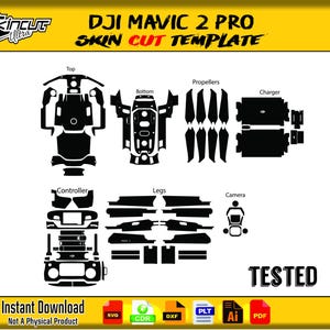 Dji Mavic 2 Pro skin vector template skin layout skin die cuts file svg skin Cricut Silhouette SVG Vector cut file decal Vector