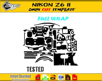 nikon z6 ii skin vector template skin layout skin die cuts file svg skin Cricut Silhouette Eps ai Cutting template Nikon Z6 II Skin cut file