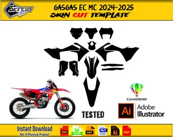 GasGas Ec MC 2024 2025 Skin vector template file skin die cut layout - GasGas EC MC 2024 2025 graphics template cutting file