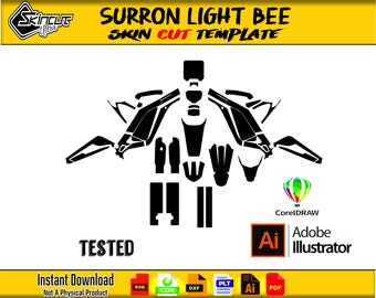 Surron Light Bee Skin vector template file skin die cut layout - Surron Light Bee graphics template cutting file