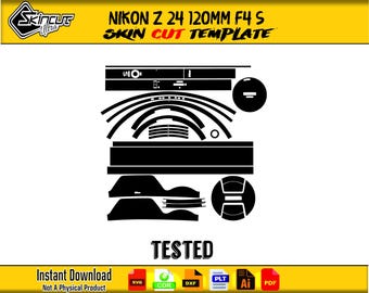 Nikon Z 24 120mm f4 S Skin template vector file skin die cut layout Nikon Z 24 120mm f4 S SKin cut file SVG Vector