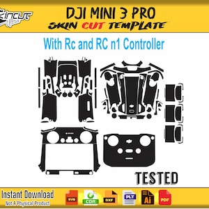DJI Mini 3 Pro skin template vector skin layout skin die cuts file svg skin Cricut Silhouette Eps Cutting template DJI Mini 3 Pro Skin