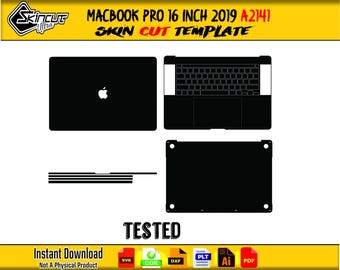 Macbook Pro 16 inch 2019 A2141 Skin vector template file skin die cut layout svg skin Eps,AI,SVG,Cdr Macbook Pro 16 inch