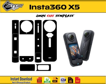 Insta360 X5 skin template vector skin die cuts file svg skin Cricut Silhouette Insta360 X5 Pocket Camera Skin cut file