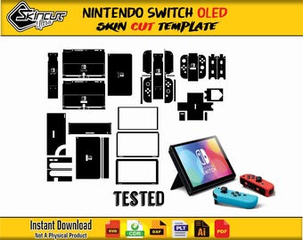 Nintendo Switch Oled Skin template vector file skin die cut layout SVG skin cut file