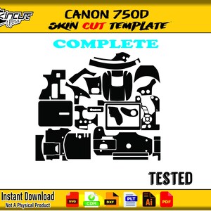 Canon 750D skin template vector file skin die cut skin template Svg Cricut Silhouette Canon 750D skin cut file