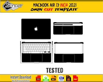 MacBook Air 13 Inch 2021 skin cut file skin vector template layout skin die cuts file svg skin Cricut Silhouette MacBook Air 13 Inch 2021