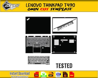 lenovo thinkpad t490 skin template vector skin layout skin die cuts file svg skin Cricut Silhouette Lenovo ThinkPad T490 Skin Cut File