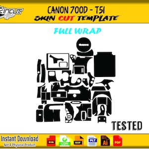 Canon 700D skin template vector file skin die cut skin template Svg Cricut Silhouette Canon 700D skin cut file