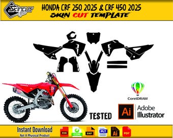 Honda CRF 250 450 2025 Skin vector template file skin die cut layout - Honda CRF 250 450 2025 template cutting file - Ready to Design