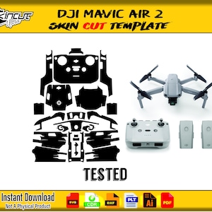 DJI Mavic air 2 Skin cut file vector Template Vector file layout skin die cuts file svg skin Cricut Silhouette EPS,AI,Svg,Cdr, Dji Air 2